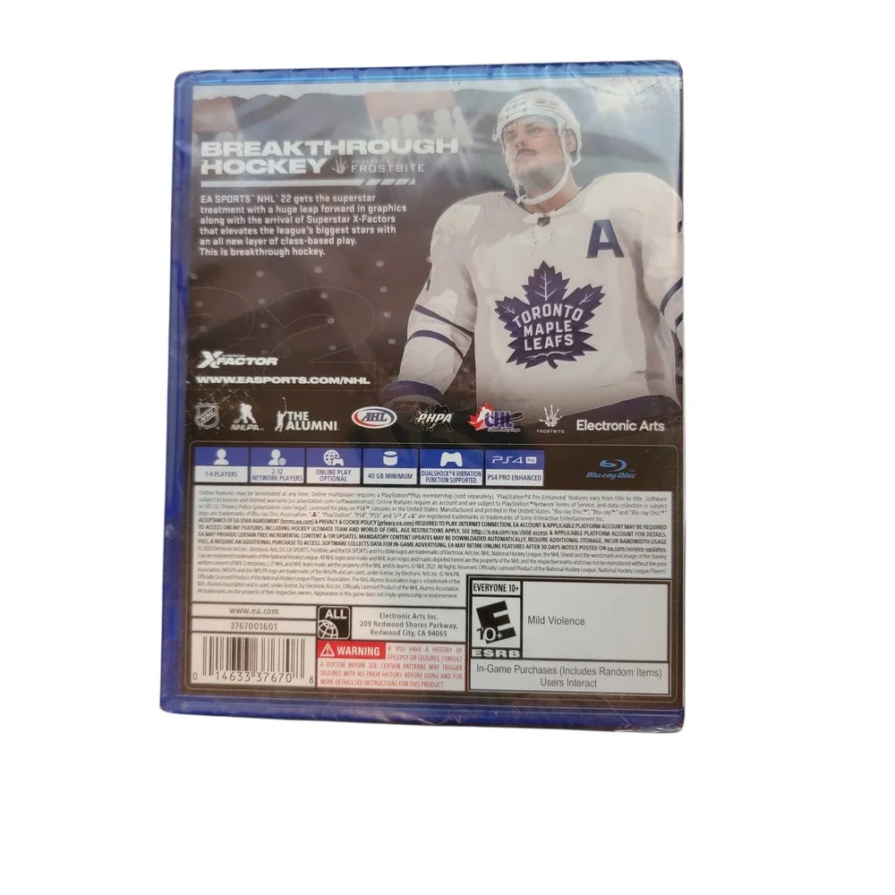 NHL 22‎ Video Game for PlayStation 4 PS4 EA Sports Toronto Maple Leafs Edition